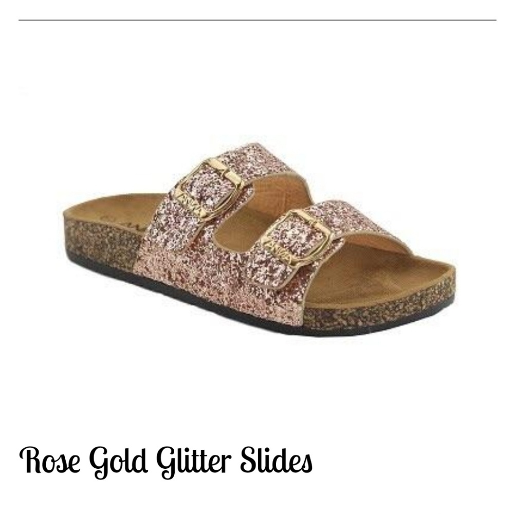 Rose gold slides